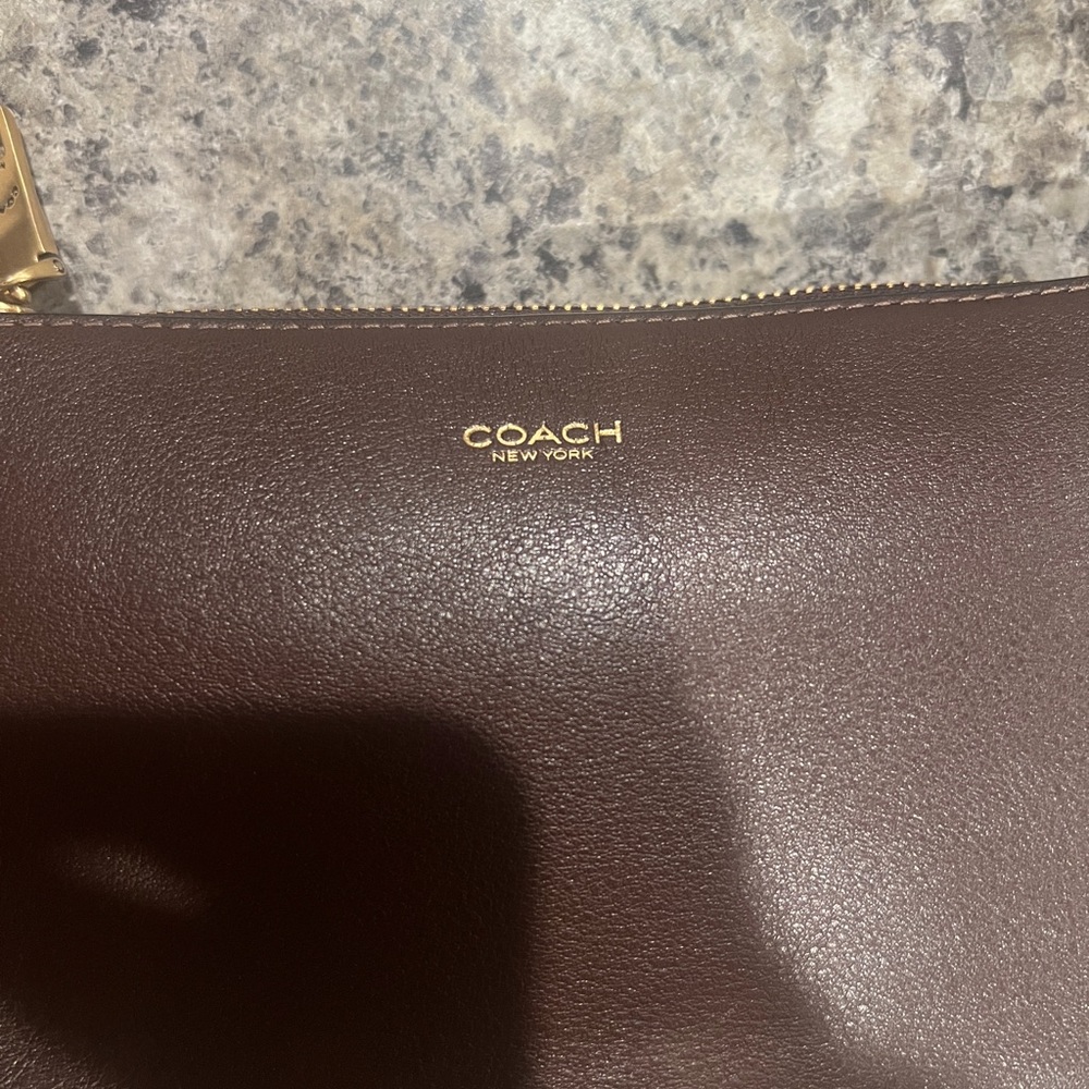 SOLD Coach Dark Brown Leather Shoulder Bag - Picture 2 of 5